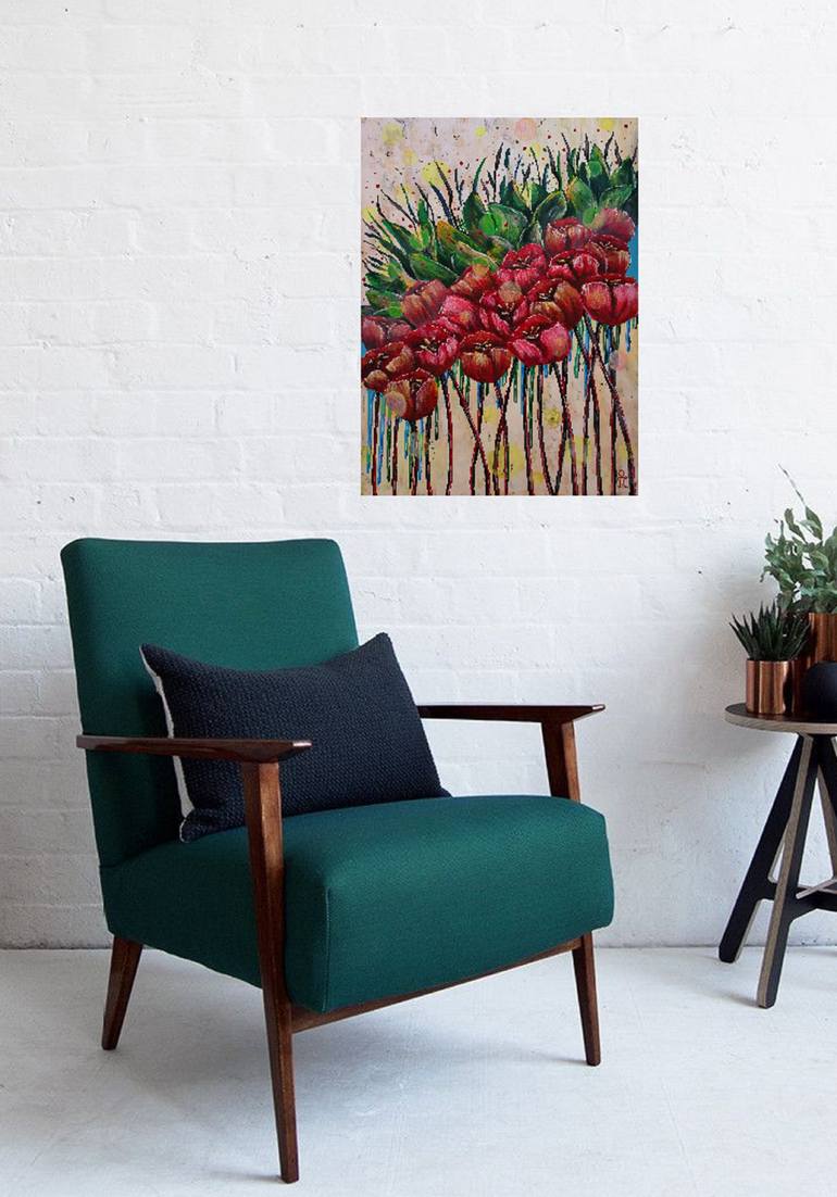 Original Art Deco Floral Painting by Tatyana Orlovetskaya