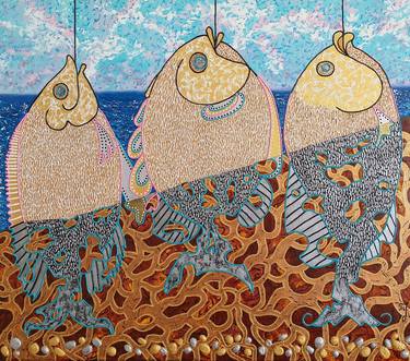 Original Art Deco Fish Paintings by Tatyana Orlovetskaya