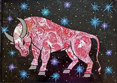 Print of Art Deco Cows Paintings by Tatyana Orlovetskaya