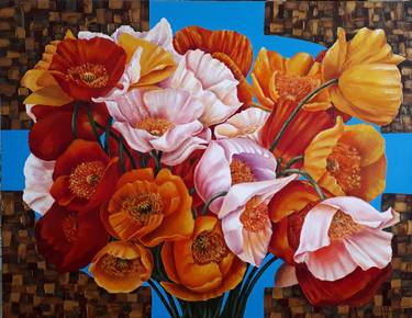 Original Art Deco Floral Paintings by Tatyana Orlovetskaya