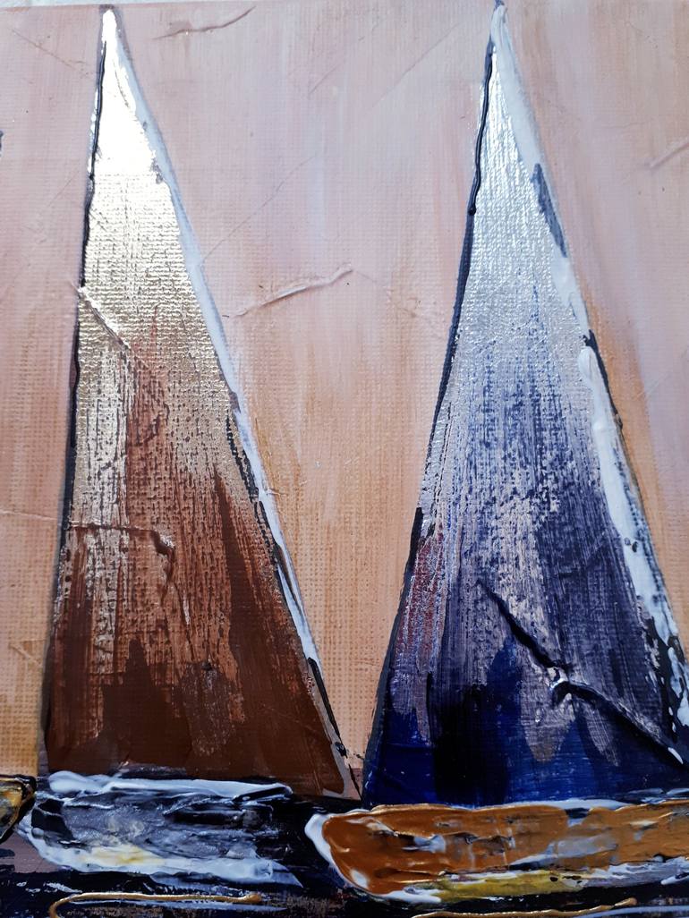 Original Sailboat Painting by Tatyana Orlovetskaya