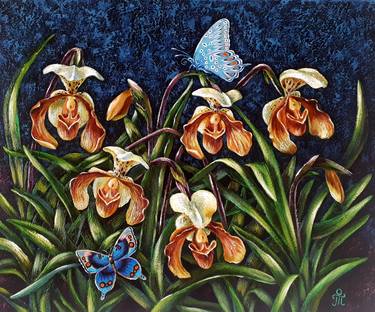 Orchids and butterflies thumb