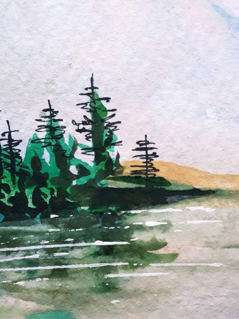 Original Illustration Landscape Painting by Tatyana Orlovetskaya