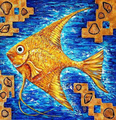 Original Abstract Expressionism Fish Paintings by Tatyana Orlovetskaya