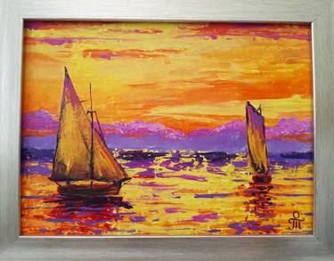 Original Abstract Yacht Paintings by Tatyana Orlovetskaya