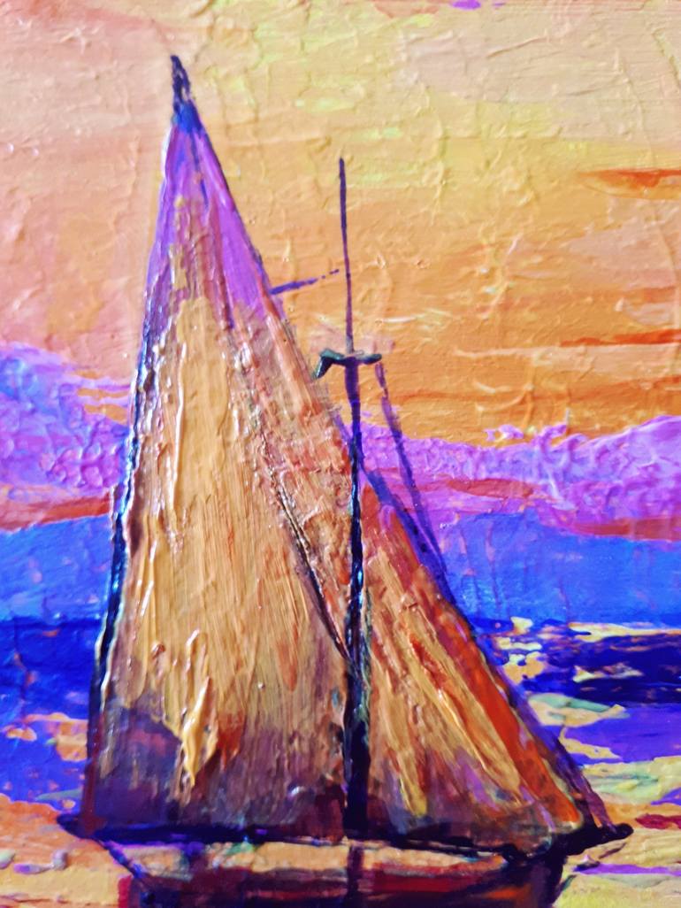 Original Yacht Painting by Tatyana Orlovetskaya
