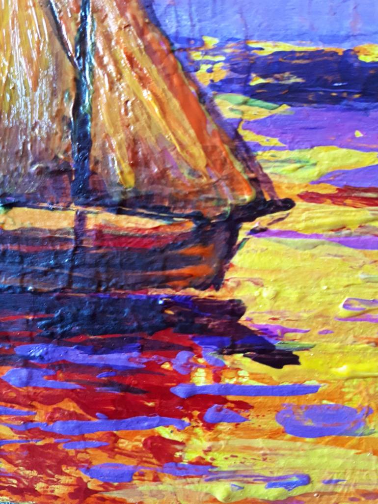 Original Abstract Yacht Painting by Tatyana Orlovetskaya