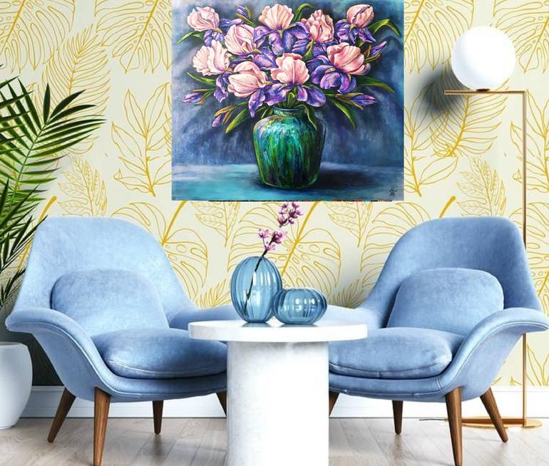 Original Art Deco Floral Painting by Tatyana Orlovetskaya
