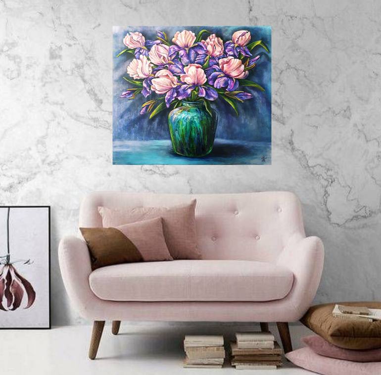 Original Art Deco Floral Painting by Tatyana Orlovetskaya