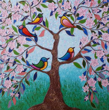 Print of Contemporary Tree Paintings by Tatyana Orlovetskaya