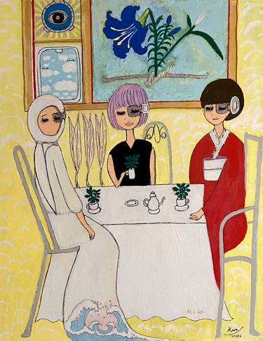 Original Conceptual Floral Painting by Kaori Sakaguchi