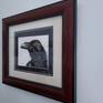 Drawing: Ink, Watercolor, Paper on Paper.
This is a portrait of the ever curious and intelligent Raven. Archival ink on 140lb. cold-pressed watercolor paper. Artwork comes in a 17" x 14" frame with a double mat behind glass.
From a short series of bird portraits completed over the summer of 2019. Each portrait gives the animal its own unique expression and attitude. Collect a few to make a set of friends!