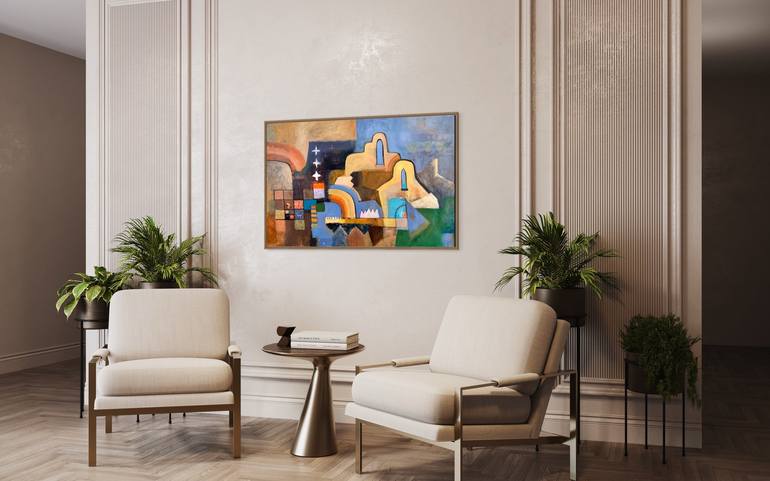 Original Abstract Architecture Painting by Masha Kruts