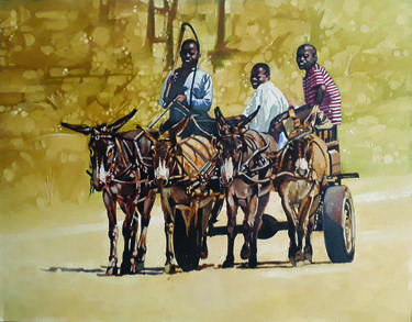 Boys on Donkey Cart thumb