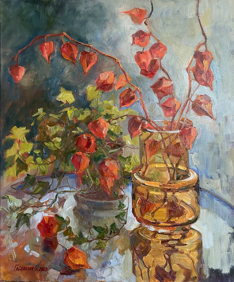 Original Impressionism Floral Painting by Oksana Gaidaenko
