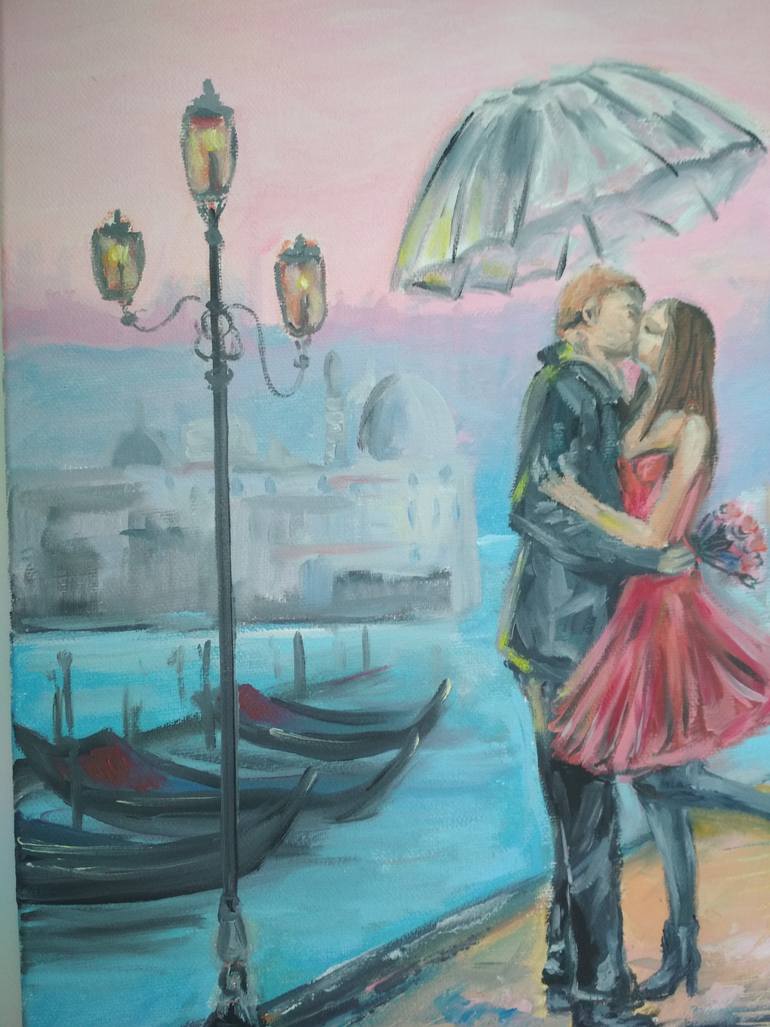 Original Impressionism Love Painting by Veselka Encheva