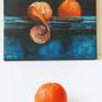 “Tangerines”still life - size 25/30 cm, oil on canvas. No outer frame. The painting is an attempt at an old-fashioned still life inspired by Dutch craftsmen. Two tangerines and a metal knife are depicted. The colors are selected so that the orange tangerines stand out as the main accent in the picture.
This picture is a great decoration in your dining area.