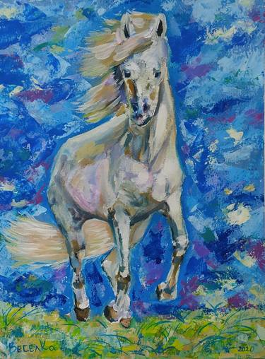 Print of Impressionism Horse Paintings by Veselka Encheva
