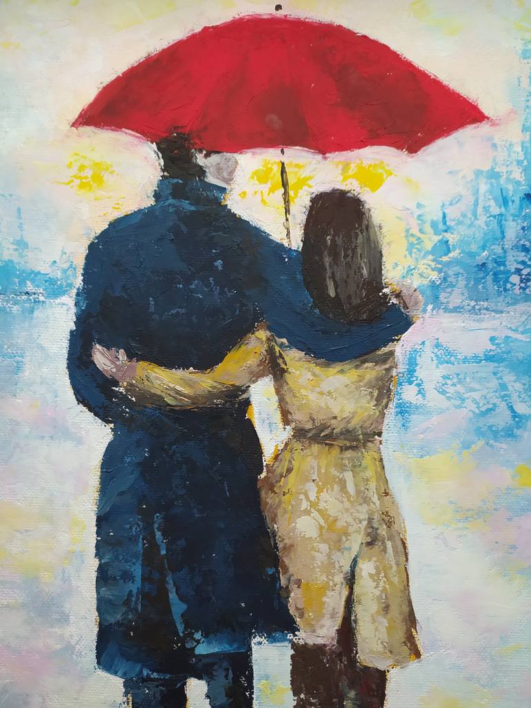 Original Impressionism Love Painting by Veselka Encheva