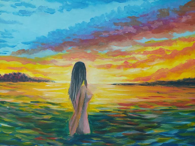 Original Impressionism Erotic Painting by Veselka Encheva