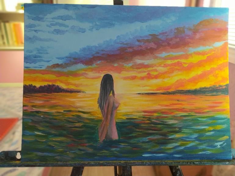 Original Impressionism Erotic Painting by Veselka Encheva