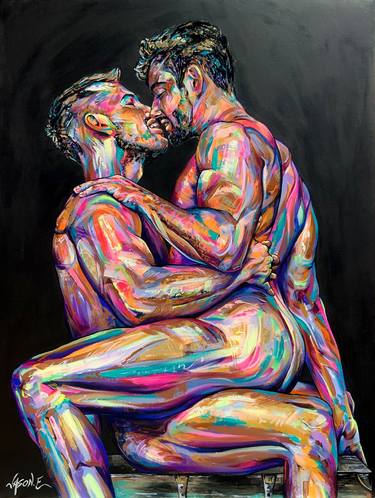Original Abstract Expressionism Erotic Paintings by Jason Ebrahimi