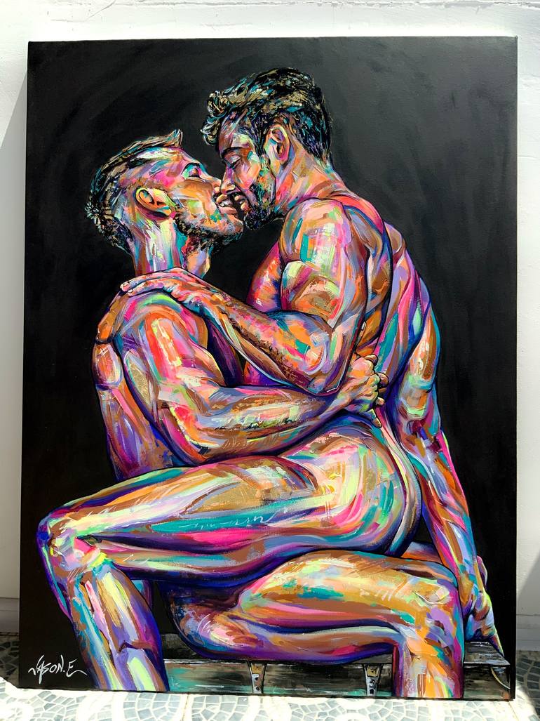 Original Abstract Expressionism Erotic Painting by Jason Ebrahimi