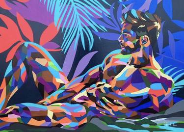 Original Abstract Expressionism Men Painting by Jason Ebrahimi