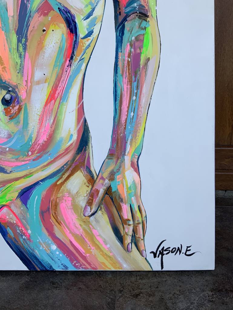 Original Abstract Expressionism Erotic Painting by Jason Ebrahimi