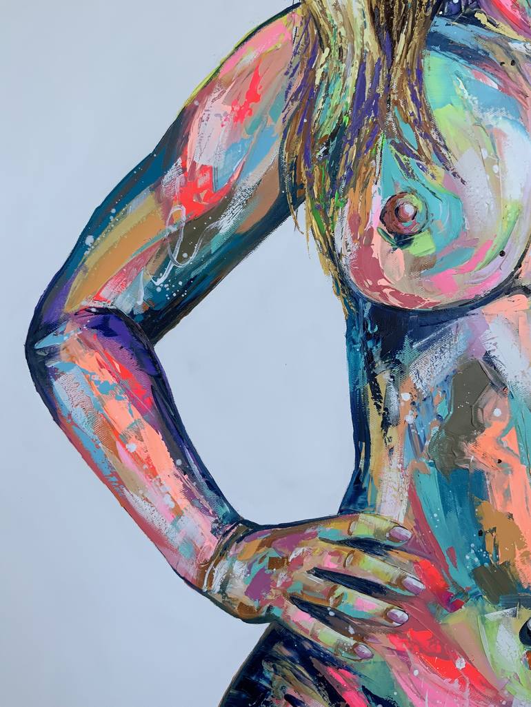 Original Abstract Expressionism Erotic Painting by Jason Ebrahimi