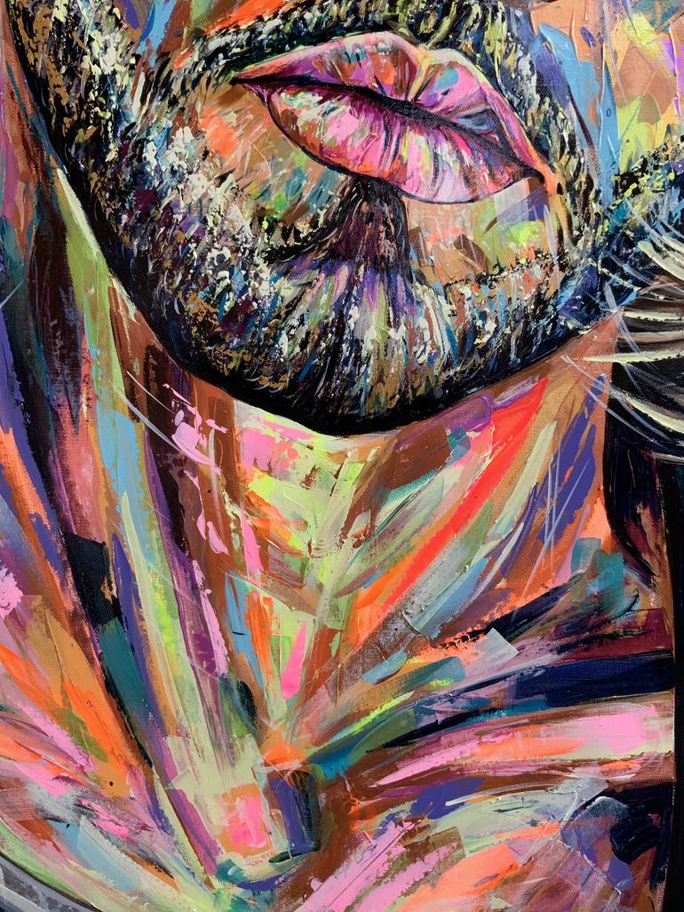 Original Abstract Expressionism Portrait Painting by Jason Ebrahimi