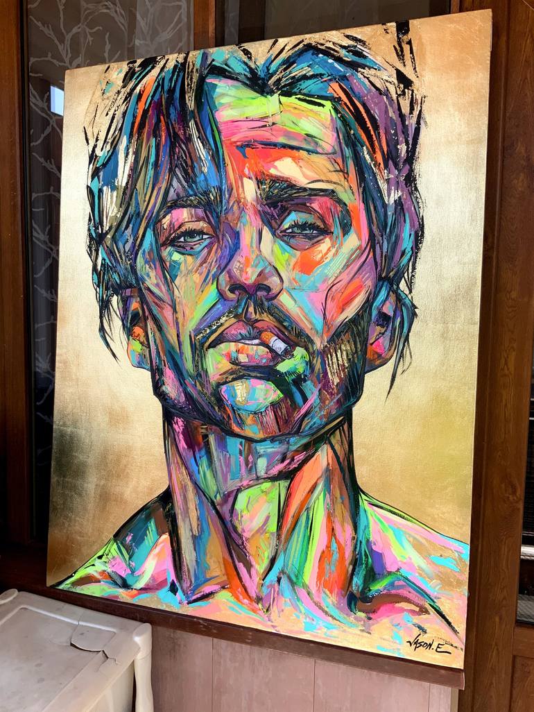 Original Abstract Expressionism Portrait Painting by Jason Ebrahimi