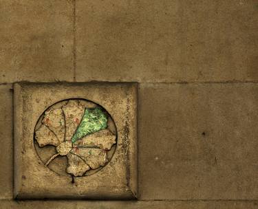 leaf on the tile with urban motifs thumb