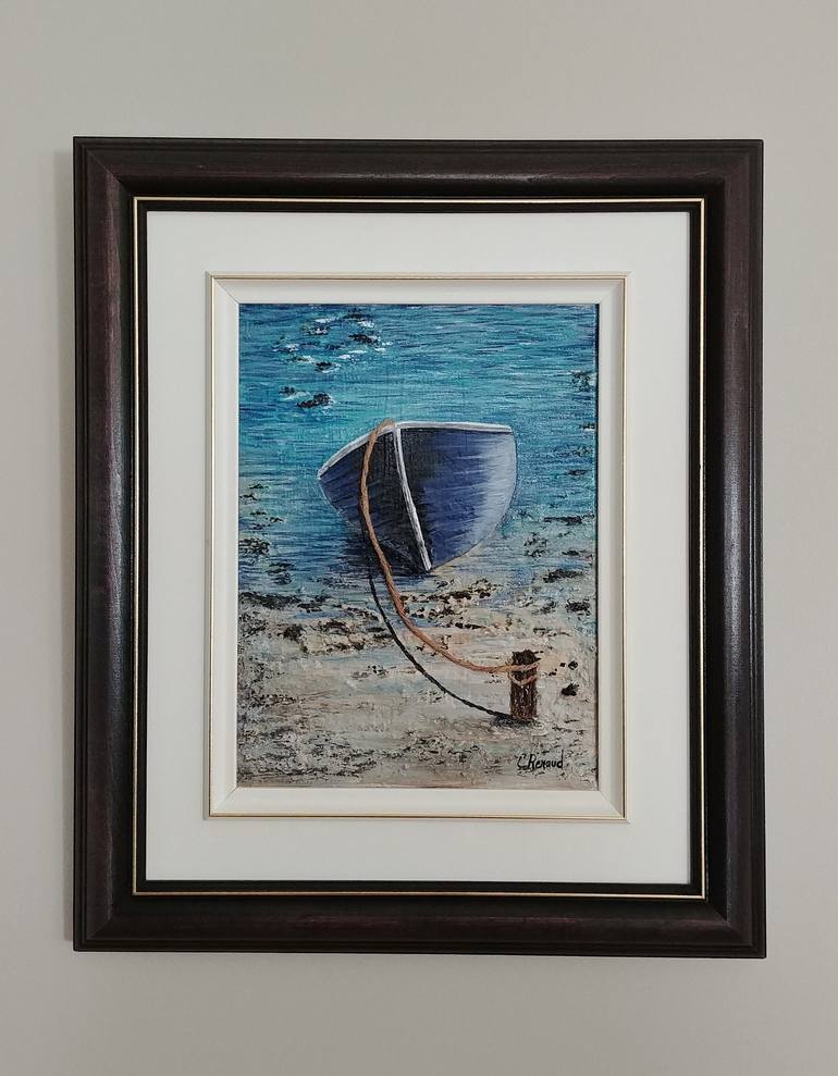 Original Realism Boat Painting by Carole Renaud