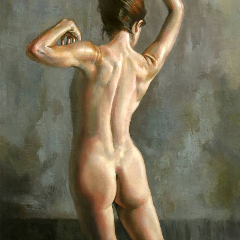 Original Fine Art Nude Painting by Mano Sotelo