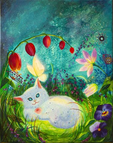Print of Fine Art Cats Paintings by Yulia Kushnir