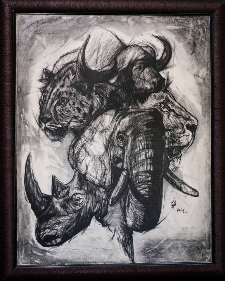 Original Expressionism Animal Drawing by Jonathan Musa