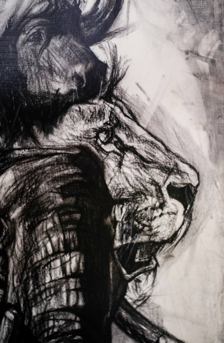 Original Expressionism Animal Drawing by Jonathan Musa