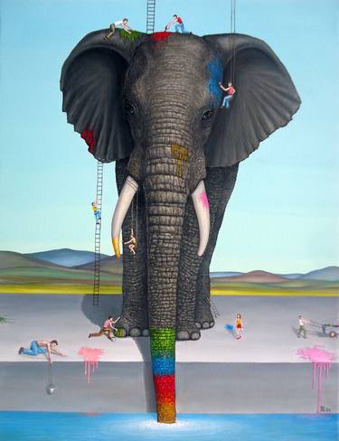 Original Surrealism Animal Paintings by Grigor Velev