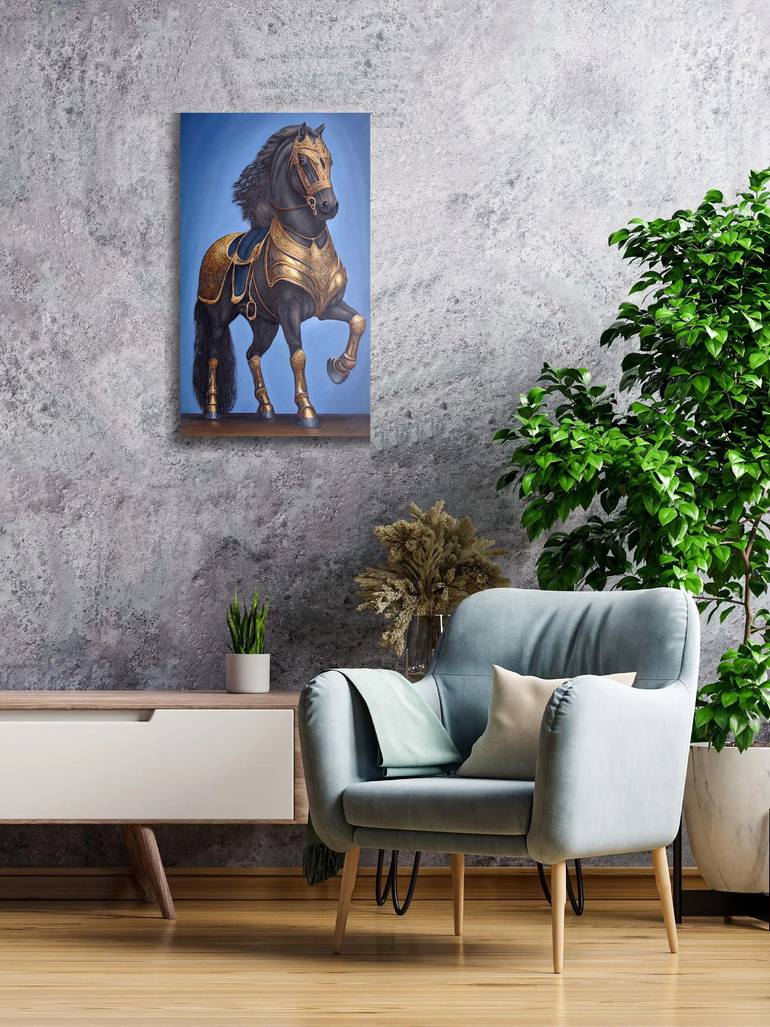 Original Photorealism Horse Painting by Grigor Velev