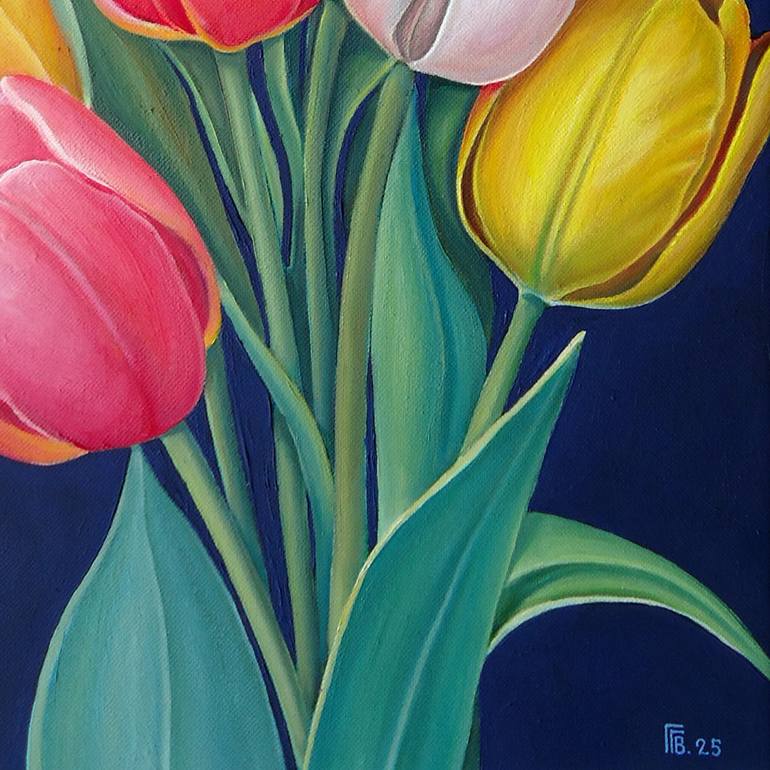 Original Photorealism Floral Painting by Grigor Velev