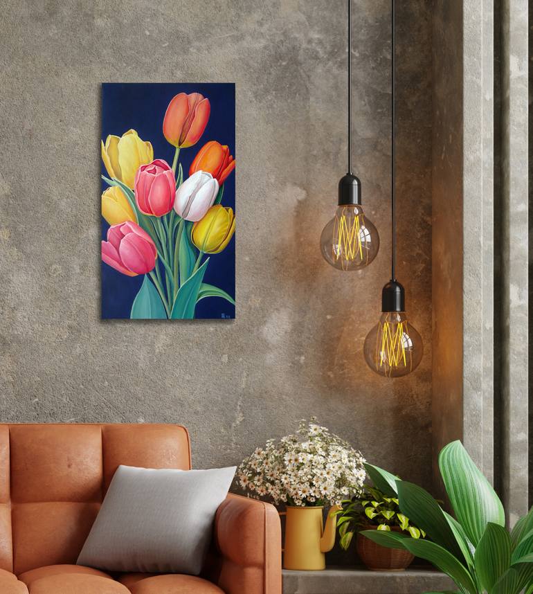 Original Photorealism Floral Painting by Grigor Velev