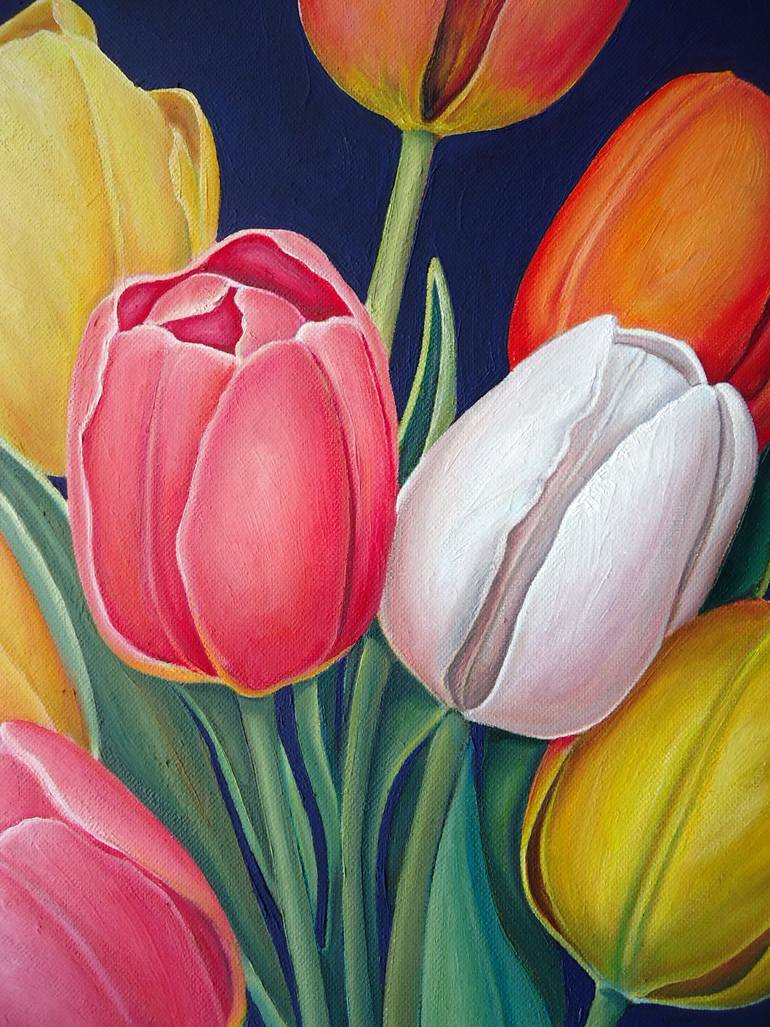 Original Photorealism Floral Painting by Grigor Velev
