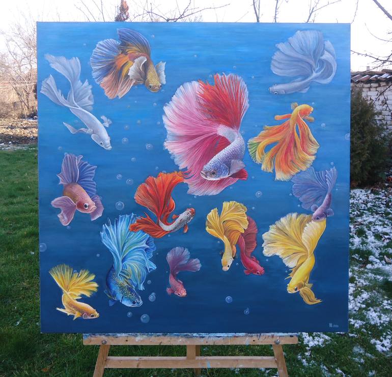 Original Realism Fish Painting by Grigor Velev