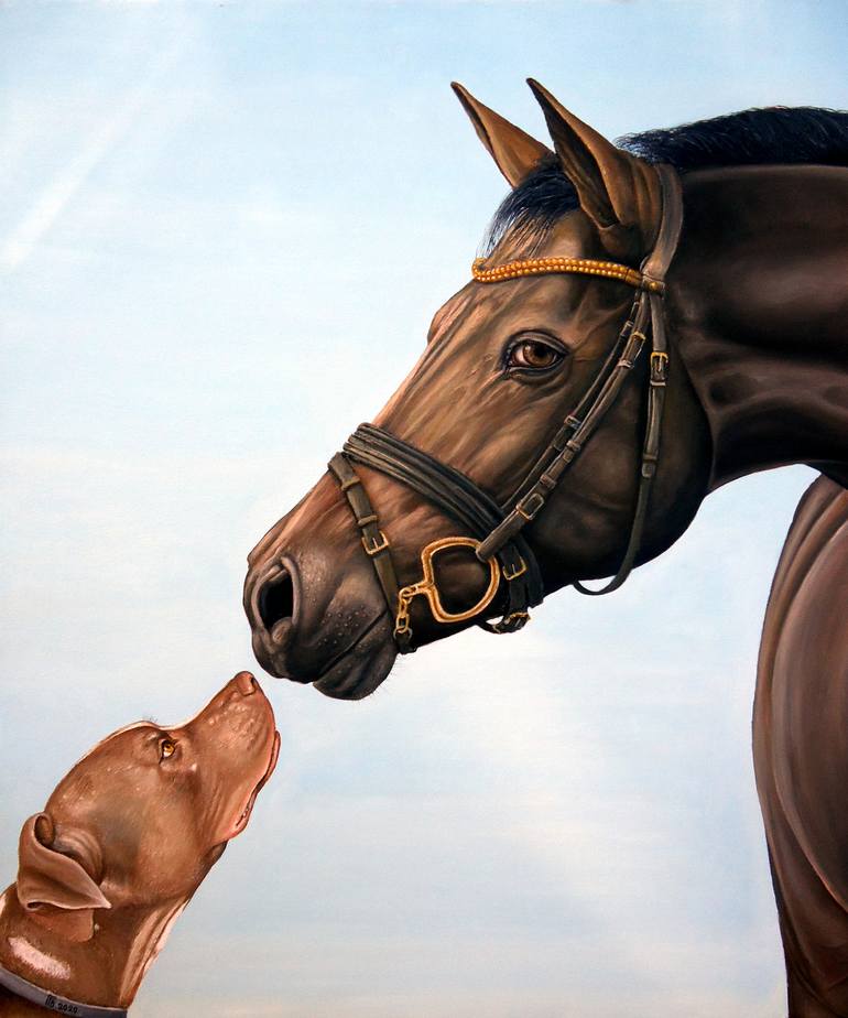 Original Photorealism Horse Painting by Grigor Velev