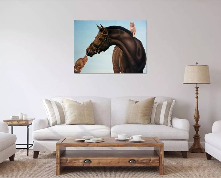 Original Photorealism Horse Painting by Grigor Velev