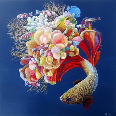 Print of Surrealism Fish Paintings by Grigor Velev