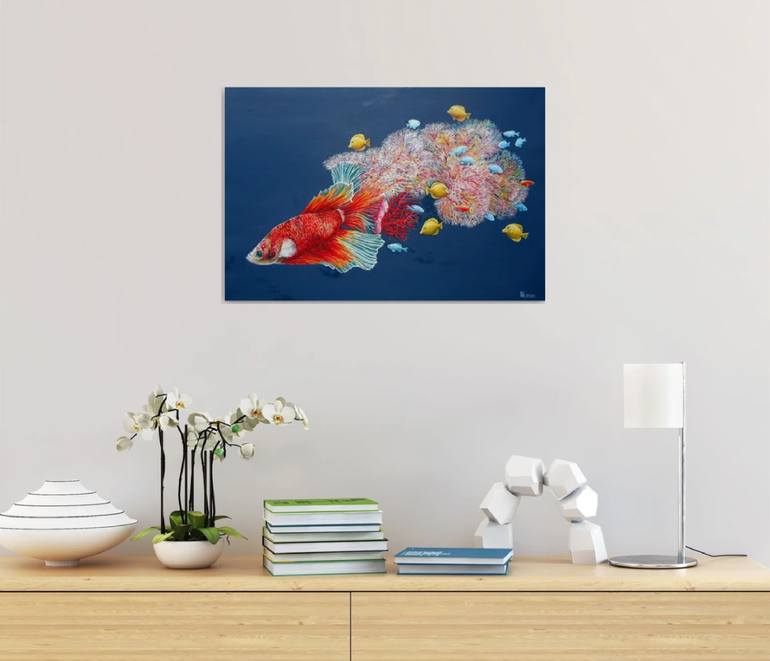 Original Photorealism Fish Painting by Grigor Velev