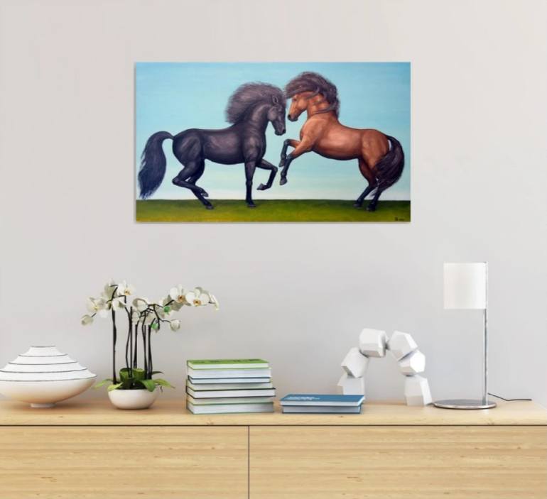 Original Photorealism Horse Painting by Grigor Velev