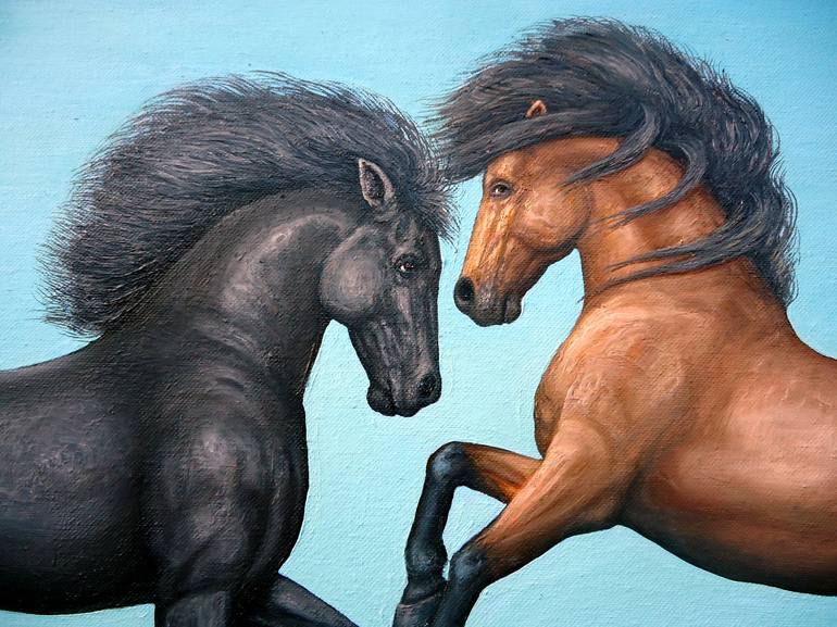 Original Photorealism Horse Painting by Grigor Velev